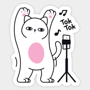 Poker Face Cat Dance Sticker